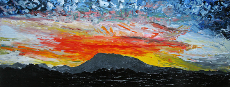 Marys Peak Sunset, 24 x 48 inches, SOLD